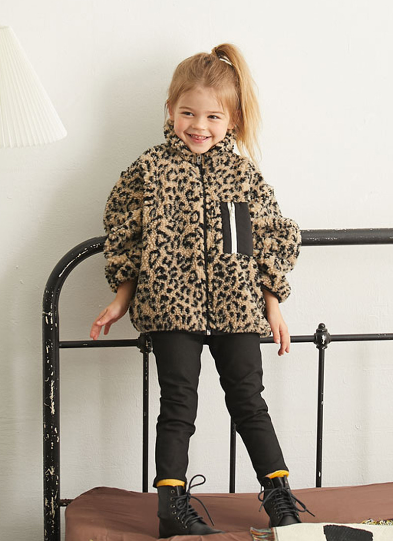 leopard fleece zip-up