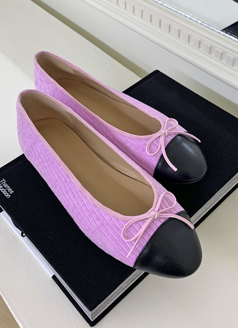 corduroy flat shoes (핑크)