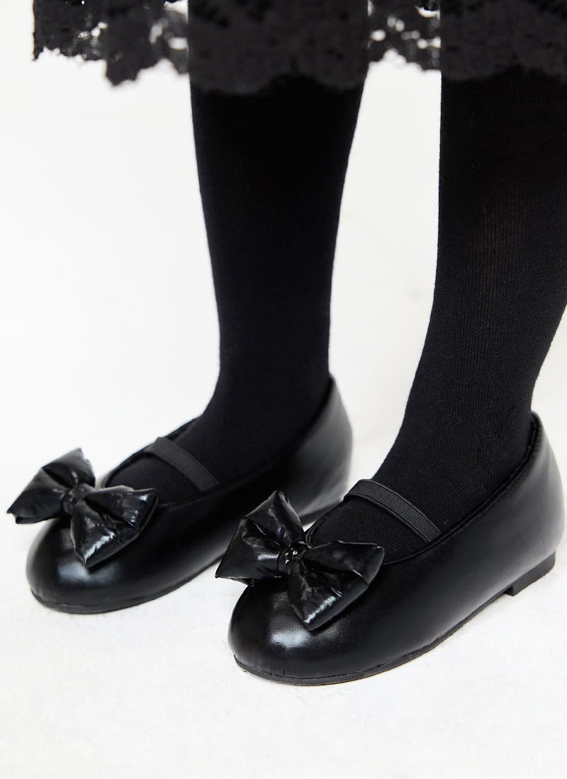 ribbon padding flat shoes (블랙)
